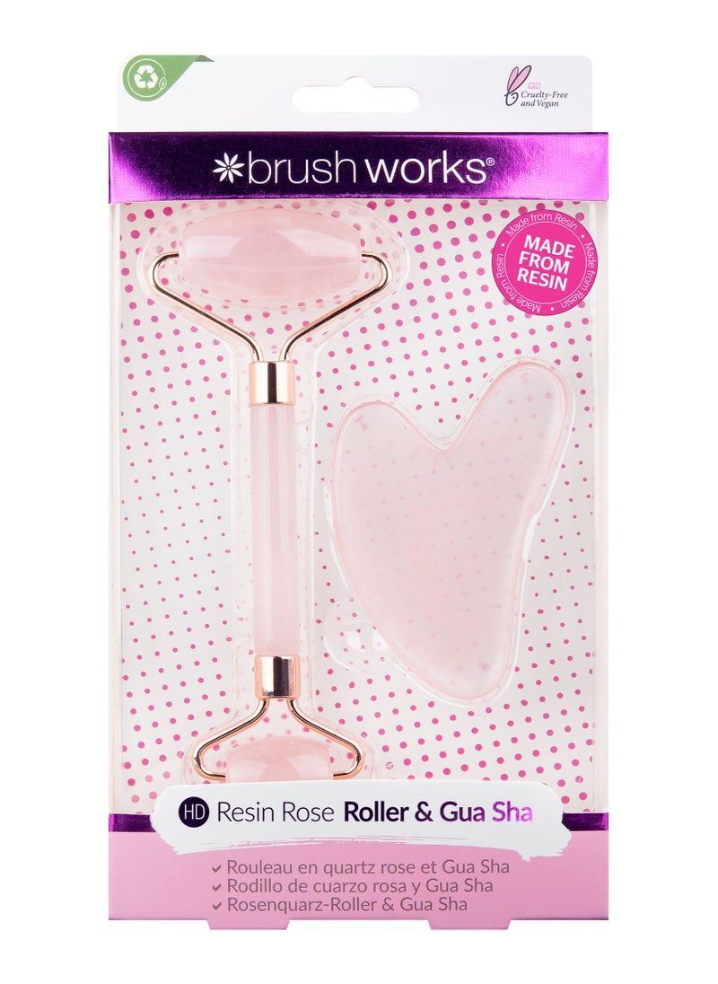Brushworks Rose Resin Roller And Gua Sha  - Image 2