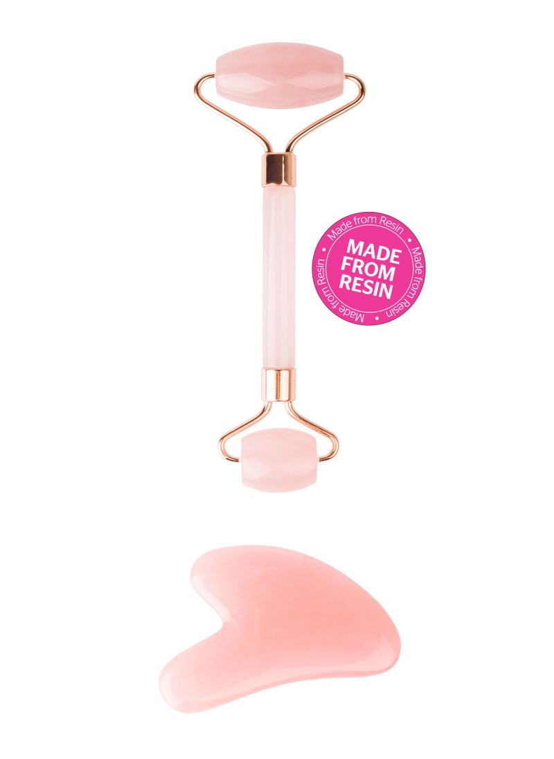 Brushworks Rose Resin Roller And Gua Sha  - Image 3