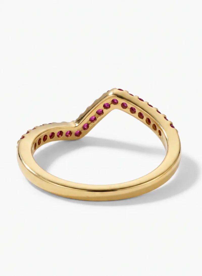 ايمي دبي V ring with red stones