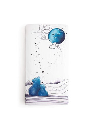 JumpOff Jo - Waterproof Baby Crib Sheet - Super Soft Breathable Minky Fabric, TPU Stain Protector, Baby Crib Sheet for Standard Crib Mattresses and Toddler Beds, 28"x52" - Mama Bear Blue - pzsku/Z79BD27955A496C7EEA0EZ/45/_/1737030750/991008e8-6fab-40b4-95f2-a38a311ccb9e