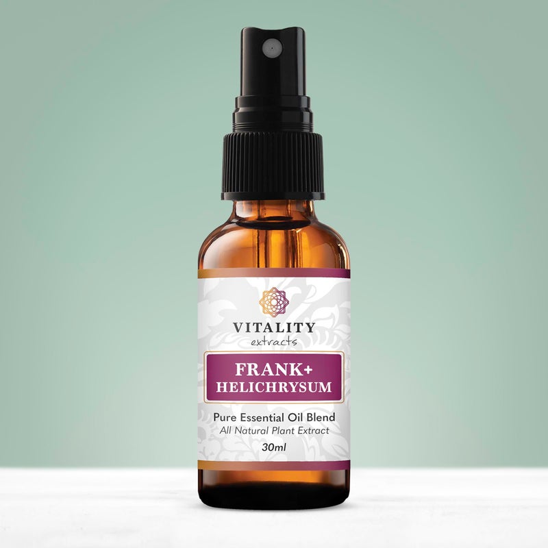 Vitality Extracts Frank+ Helichrysum Essential Oil Blend - 30ml Spray Bottle, Frankincense Boswellia Seratta, Aromatherapy, Soft Skin, Relief from Daily Aches & Soreness, Natural - Image 2