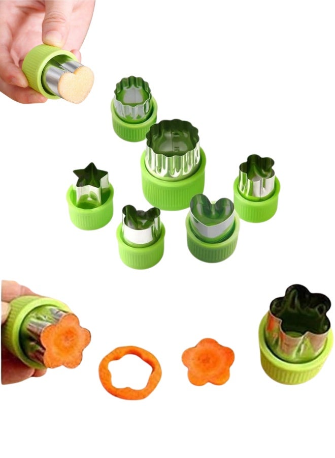 6 قطع من قوالب تقطيع الخضار، مجموعة قوالب الكوكيز والفطيرة الصغيرة والفاكهة، قطاعة طعام زينة للاطفال، ادوات الخبز والملحقات الغذائية، اكسسوارات الحرف اليدوية للمطبخ - Image 1