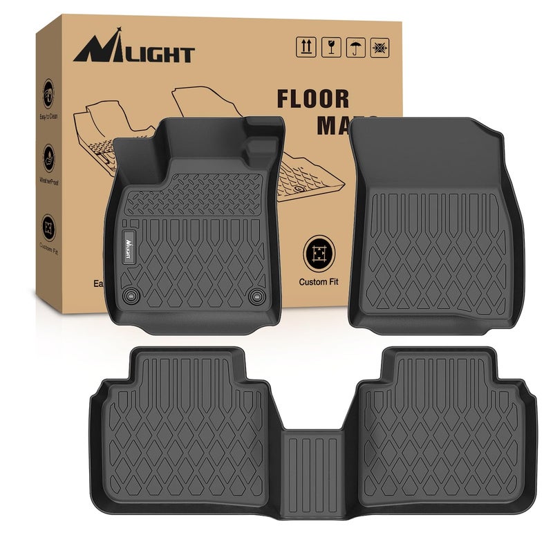 Nilight TPE Floor Mats for Honda Accord Include Hybrid 2023 2024 2025 All Weather Custom Fit Heavy Duty Floor Liners
