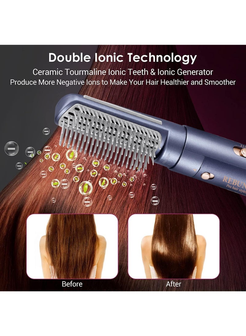 REBUNE Hair Dryer Developed With Ions, Two Heat And Cold Levels, 1200 Watts Blue - Image 5