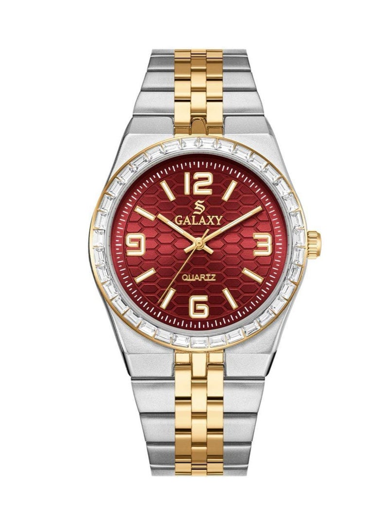 جالاكسي ساعة جالكسي GS-2398 للجنسين، ساعة معصم تناظرية، هيكل من الفولاذ المقاوم للصدأ، تصميم كلاسيكي أنيق، ساعة للارتداء اليومي - Image 1