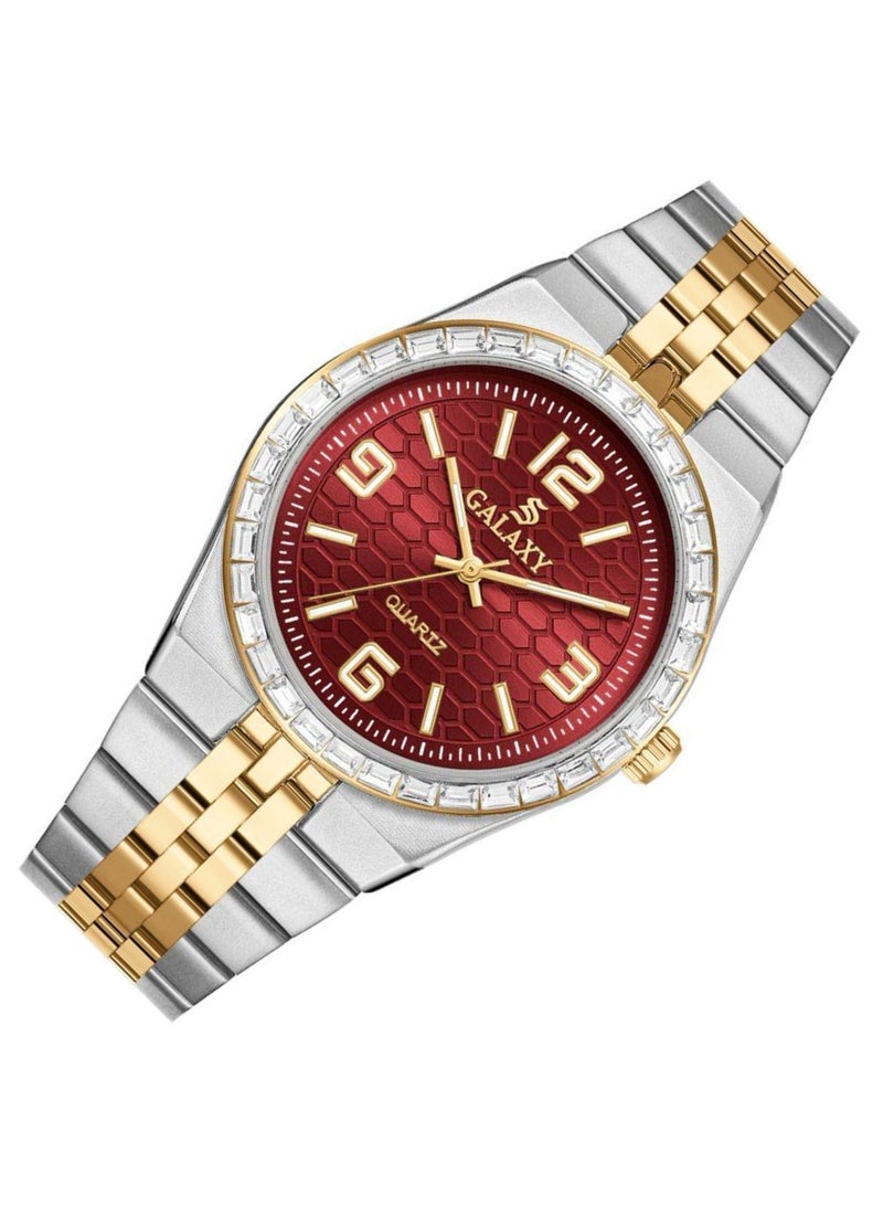 جالاكسي ساعة جالكسي GS-2398 للجنسين، ساعة معصم تناظرية، هيكل من الفولاذ المقاوم للصدأ، تصميم كلاسيكي أنيق، ساعة للارتداء اليومي - Image 2