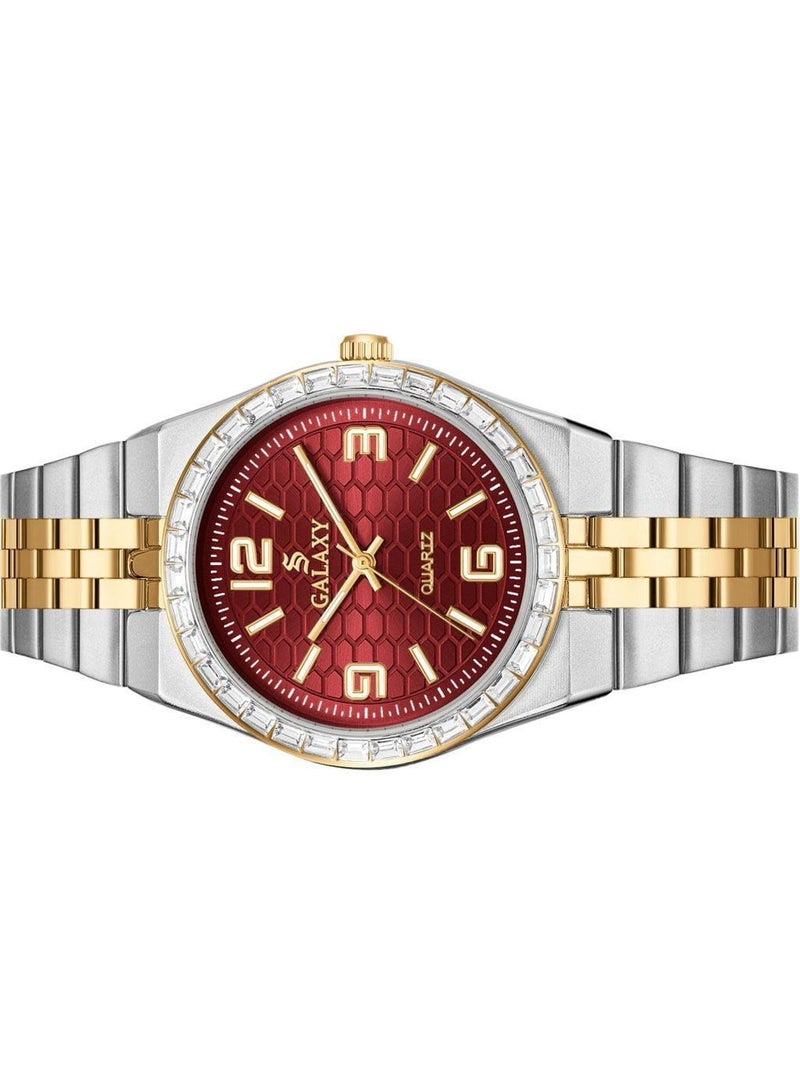 جالاكسي ساعة جالكسي GS-2398 للجنسين، ساعة معصم تناظرية، هيكل من الفولاذ المقاوم للصدأ، تصميم كلاسيكي أنيق، ساعة للارتداء اليومي - Image 3