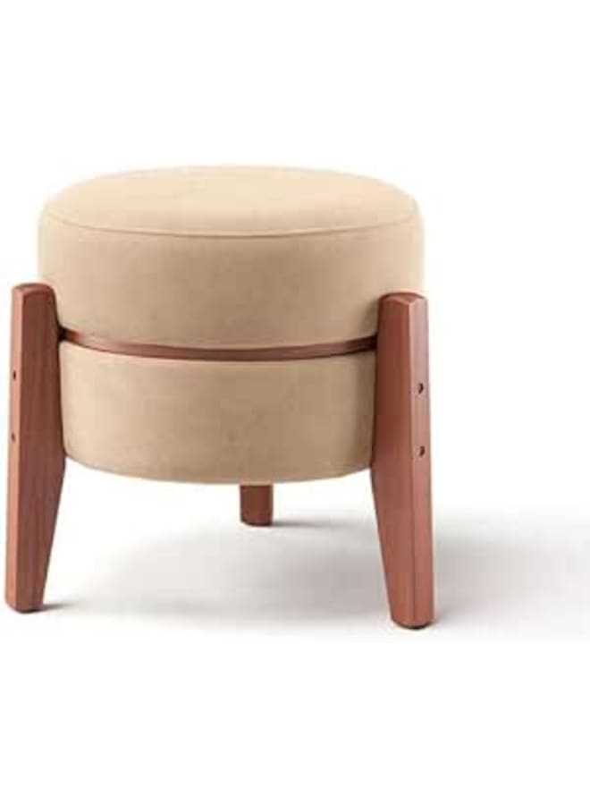 طقم طاولة ومقعد بوف 2×1 من أجود أنواع الخشب - خشب أحمر طبيعي مع سطح طاولة من الميلامين المقاوم للماء وأرجل من خشب الزان الروماني - أثاث غرفة معيشة أنيق ومتين (بيج) - Image 1