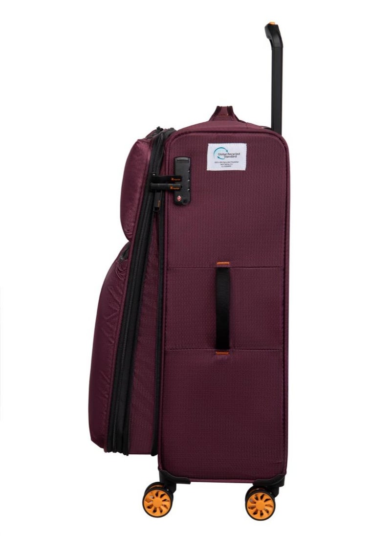 it Luggage it luggage Lykke, Unisex ECO Polyester Material Soft Case Luggage, 8 x 360 degree Spinner Wheels, Expandable Trolley Bag, Telescopic Handle, TSA Type lock, 12-2644E08, Size 21 inches, Color F.Wine  - Image 2