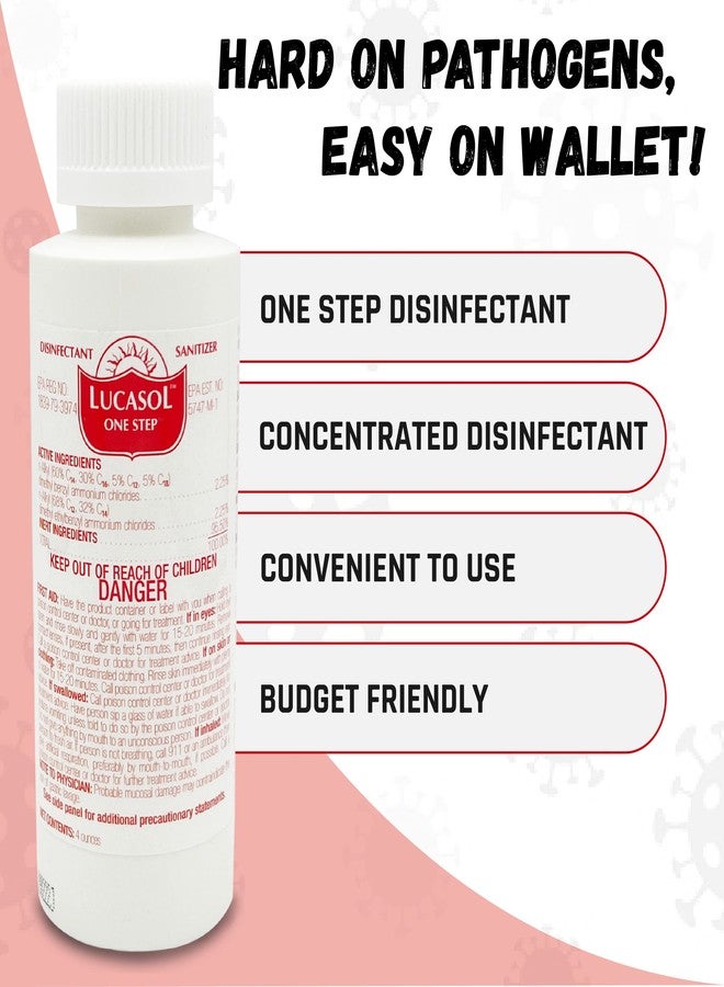 Lucasol One Step Disinfectant, All Purpose Cleaner Disinfectant For Hospitals, Barber Supplies, Household Essentials, School, Salons, Household Cleaning And More - 4 Fl Oz - Image 5