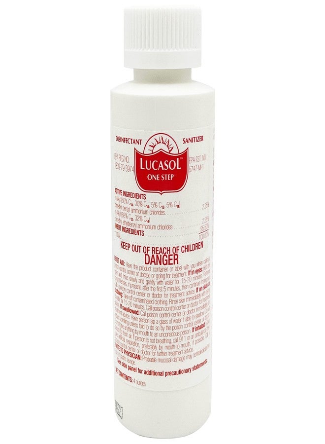 Lucasol One Step Disinfectant, All Purpose Cleaner Disinfectant For Hospitals, Barber Supplies, Household Essentials, School, Salons, Household Cleaning And More - 4 Fl Oz - Image 1