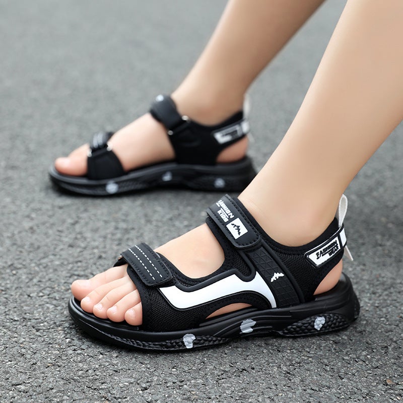 2024 Kids Sandals Soft Sole Non-Slip ZX199 black and white