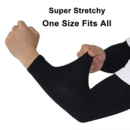 PFFY 2 Pairs UV Protection Cooling Arm Sleeves for Men and Women UPF 50 Sun Sleeve Beige*2 - Image 3