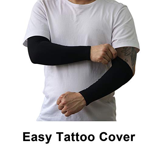 PFFY 2 Pairs UV Protection Cooling Arm Sleeves for Men and Women UPF 50 Sun Sleeve Beige*2 - Image 5