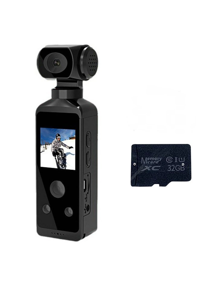Generic - Arabic 4K Ultra HD Pocket Action Camera 270° Rotatable Vlog Wifi Mini Sports Cam Waterproof Case Helmet Travel Bicycle Driver Recorder (32GB) - Image 1