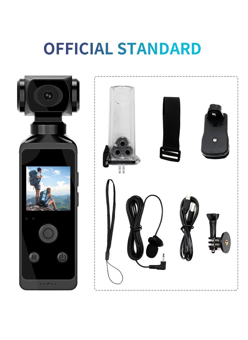 Generic - Arabic 4K Ultra HD Pocket Action Camera 270° Rotatable Vlog Wifi Mini Sports Cam Waterproof Case Helmet Travel Bicycle Driver Recorder (32GB) - Image 1
