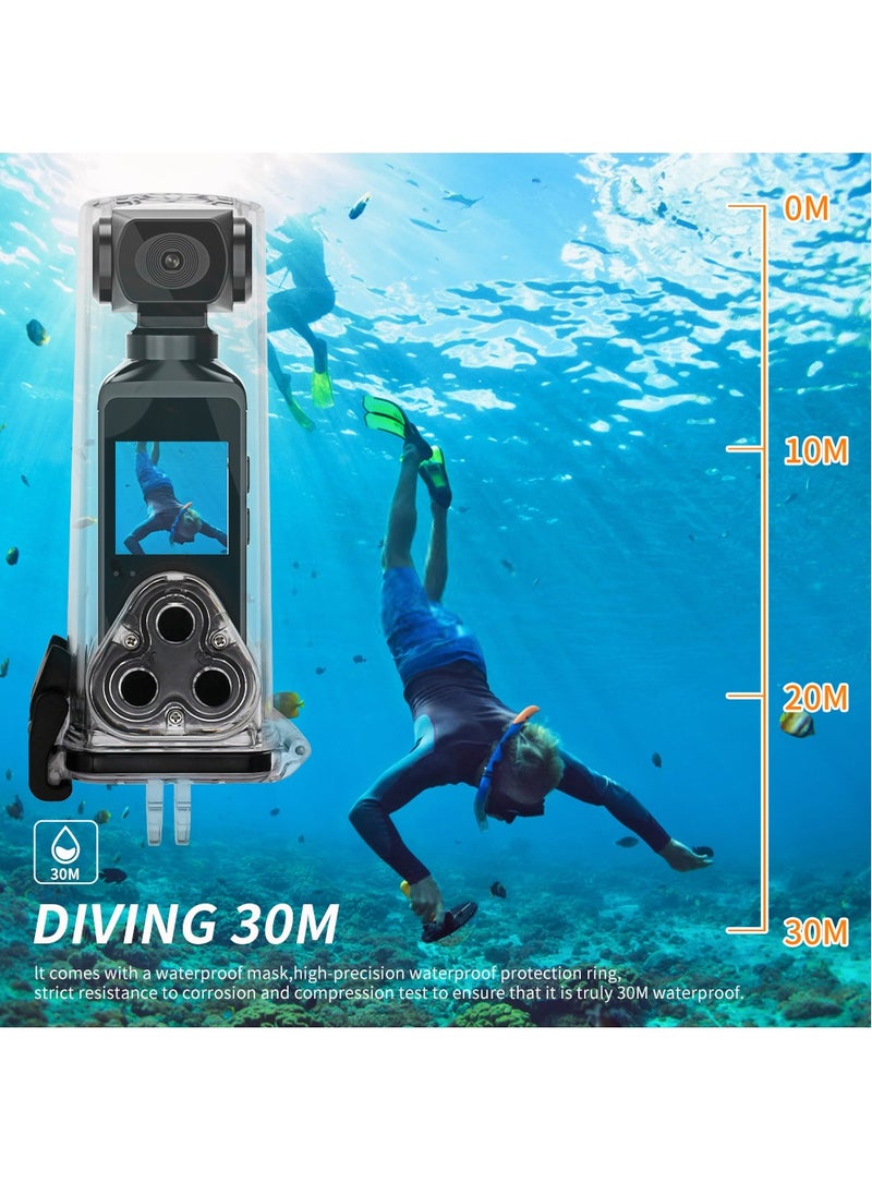 Generic - Arabic 4K Ultra HD Pocket Action Camera 270° Rotatable Vlog Wifi Mini Sports Cam Waterproof Case Helmet Travel Bicycle Driver Recorder (32GB) - Image 1