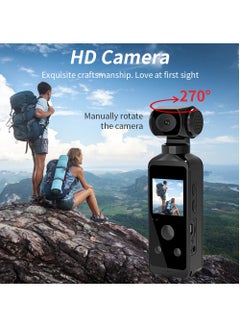 Generic Arabic 4K Ultra HD Pocket Action Camera 270° Rotatable Vlog Wifi Mini Sports Cam Waterproof Case Helmet Travel Bicycle Driver Recorder (32GB)  - Image 3