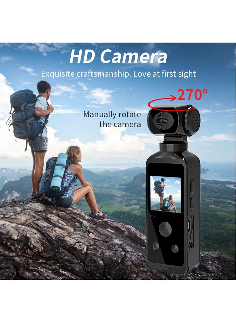 Generic - Arabic 4K Ultra HD Pocket Action Camera 270° Rotatable Vlog Wifi Mini Sports Cam Waterproof Case Helmet Travel Bicycle Driver Recorder (32GB) - Image 1