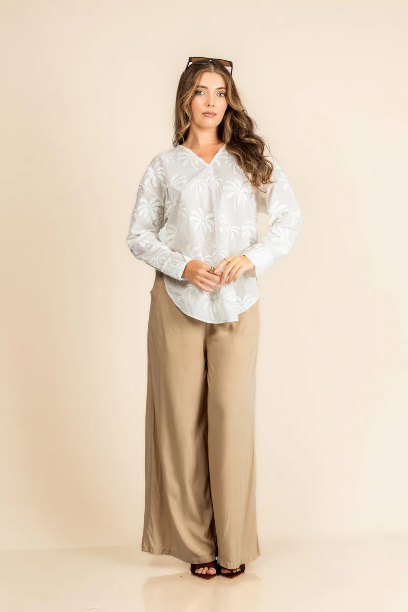 COCO By Cotton Collection  Olga Top - Palm for Women | Best Price UAE