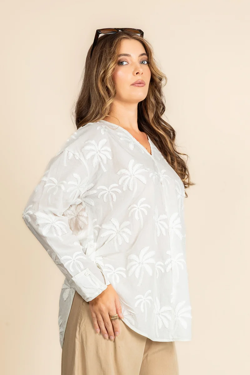 COCO By Cotton Collection  Olga Top - Palm for Women | Best Price UAE