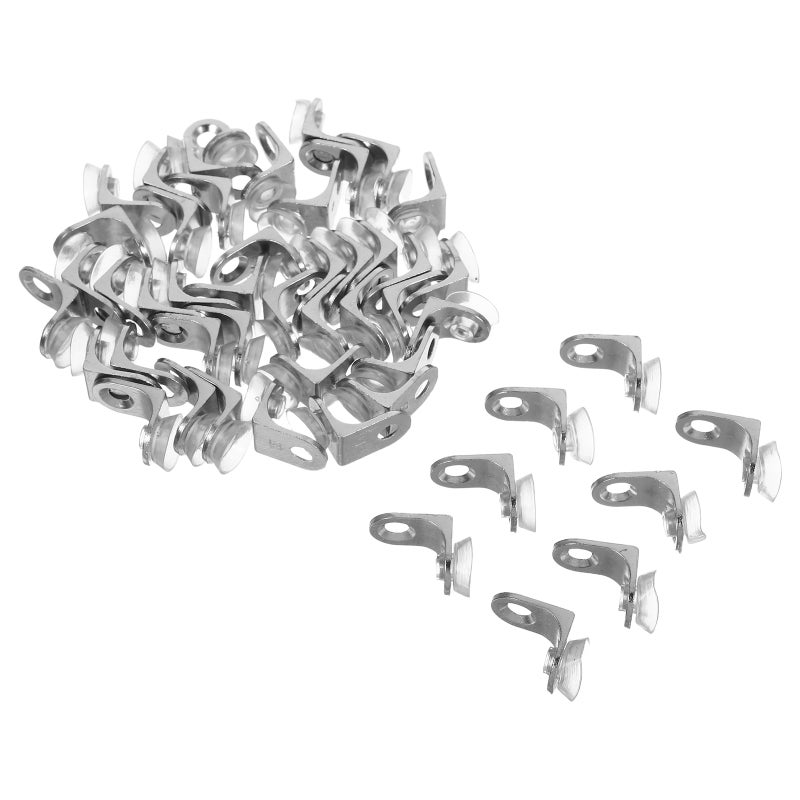 50pcs Glass Shelf Bracket Pegs: Cup Cabinet Shelf Brackets With Screws For Kitchen Bookcase Closet - Cupboard Fixing Holder - Image 1