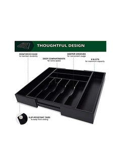 U-HOOME Kitchen Drawer Organizer For Utensil Holder Expandable Silverware Organizer And Cutlery Traydrawer Dividers For Flatware And Kitchen Utensils (9 Slotsblack)  - Image 3