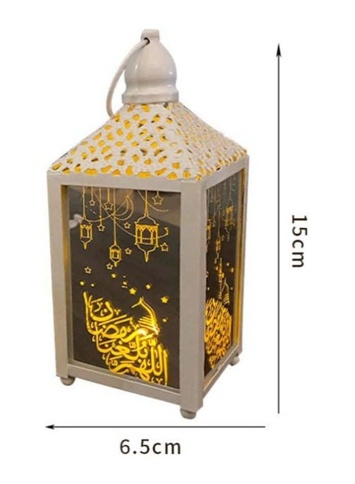 فانوس رمضان معلق، عنصر إضاءة عيد مبارك، مصباح إسلامي لعيد رمضان، ديكور منزلي داخلي، إضاءة مهرجان (ذهبي، كبير) - Image 1