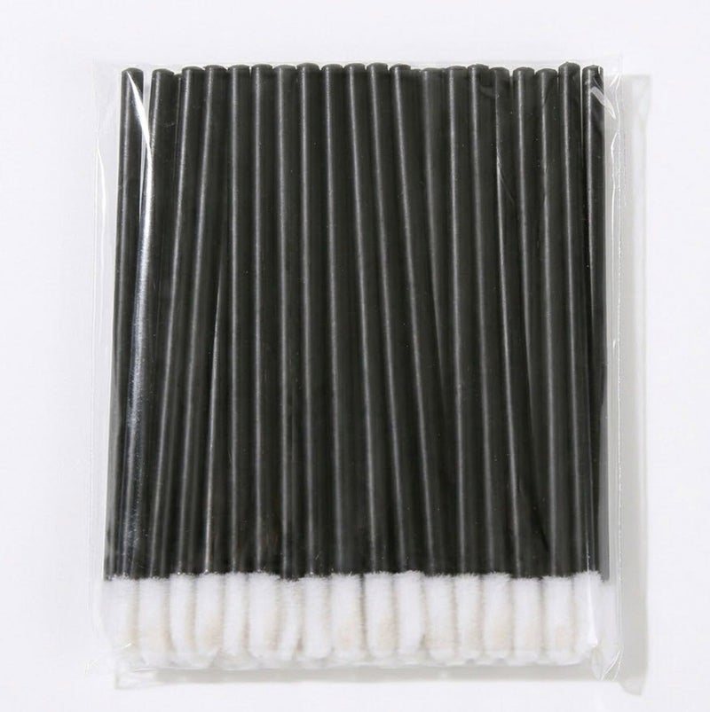 Me Now 50 Pcs Disposable Lip Brushes Lipstick Gloss Applicators Wands Tester Kits Makeup Tool Cleaner Accessories for Lip Eye Nails Multifunctional Velvet Lip Brushes Makeup Brushes (100 Pcs (2 Packs) - Image 1