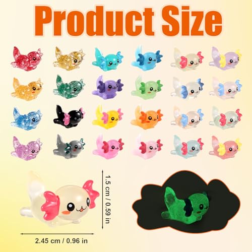 XIHIRCD 72pcs Mini Resin Axolotl 3 Styles Tiny Miniature Axolotl Figurines Small Rubber Axolotl Ornament Toy Little Animals Charms for DIY Craft Garden Landscape Dollhouse Potted Plant Decorations - Image 5