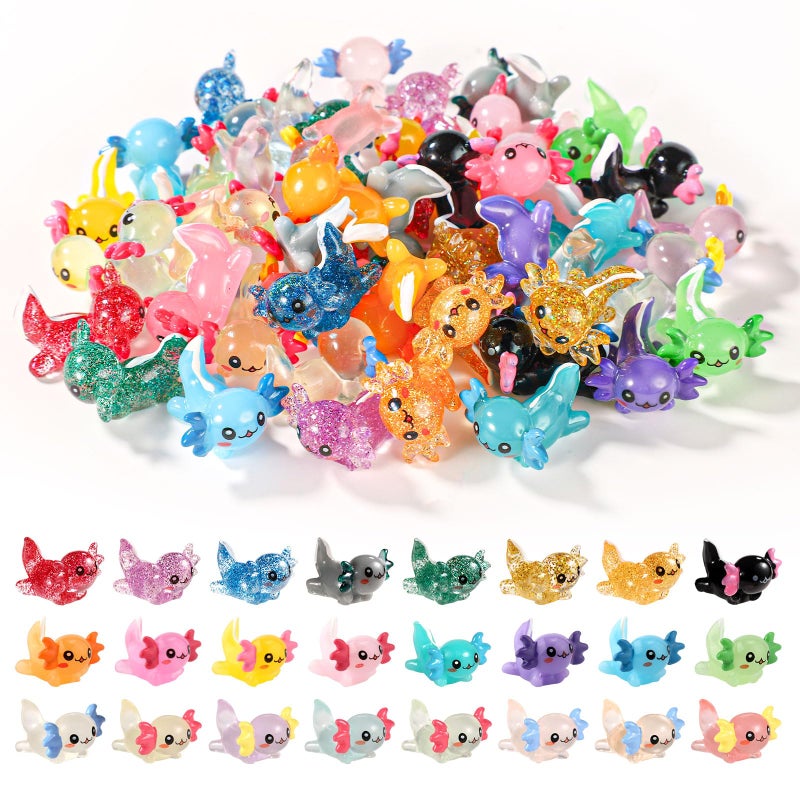XIHIRCD 72pcs Mini Resin Axolotl 3 Styles Tiny Miniature Axolotl Figurines Small Rubber Axolotl Ornament Toy Little Animals Charms for DIY Craft Garden Landscape Dollhouse Potted Plant Decorations - Image 3