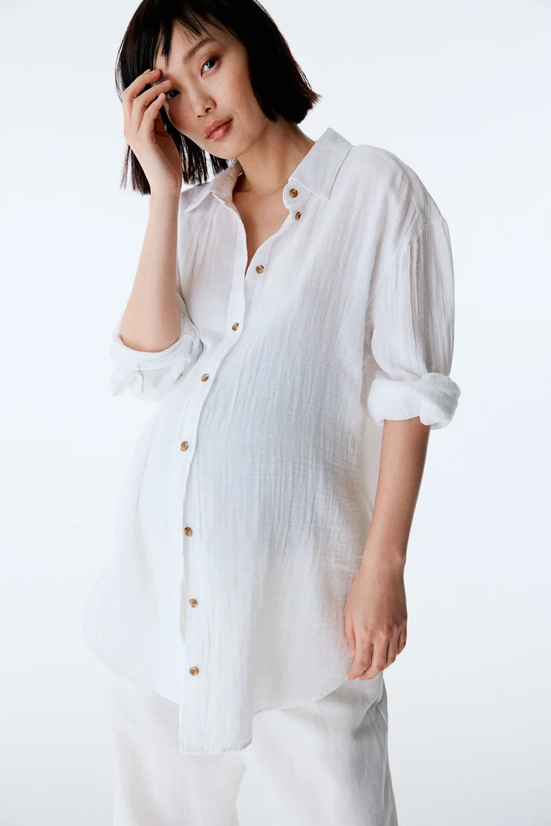 H&M MAMA Before & After Muslin shirt