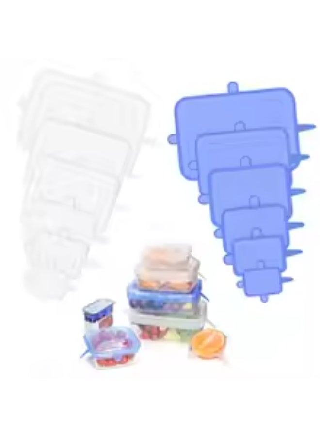 6PCS Square Silicone Stretch Lid Kitchen Tool Accessories Reusable Food Packaging Sealed Lid Keeps Fresh Elastic Bowl Lid - Image 4