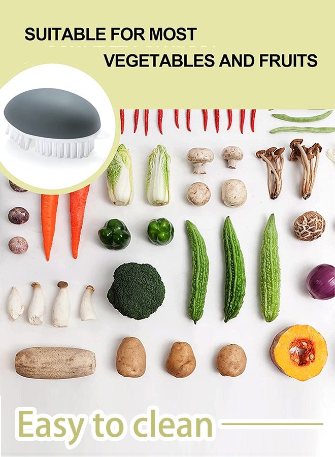 2 Pcs Vegetable and Fruit Cleaning Brush, Non-Slip Potato Scrubber Veggie Brush with Dots Remover - Image 2