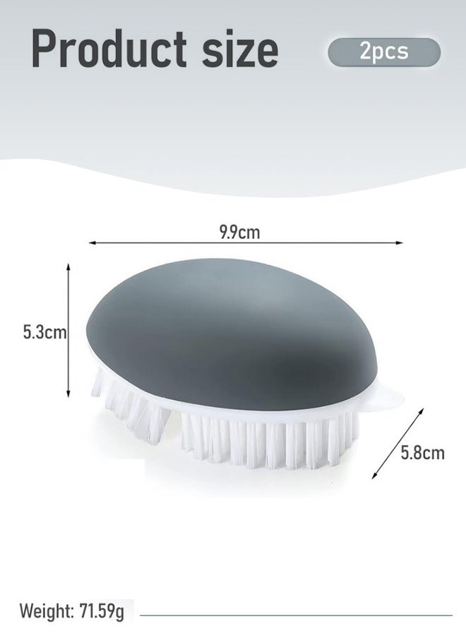 2 Pcs Vegetable and Fruit Cleaning Brush, Non-Slip Potato Scrubber Veggie Brush with Dots Remover - Image 4