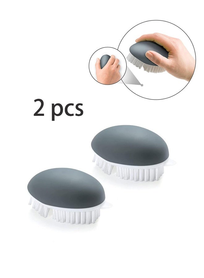 2 Pcs Vegetable and Fruit Cleaning Brush, Non-Slip Potato Scrubber Veggie Brush with Dots Remover - Image 1