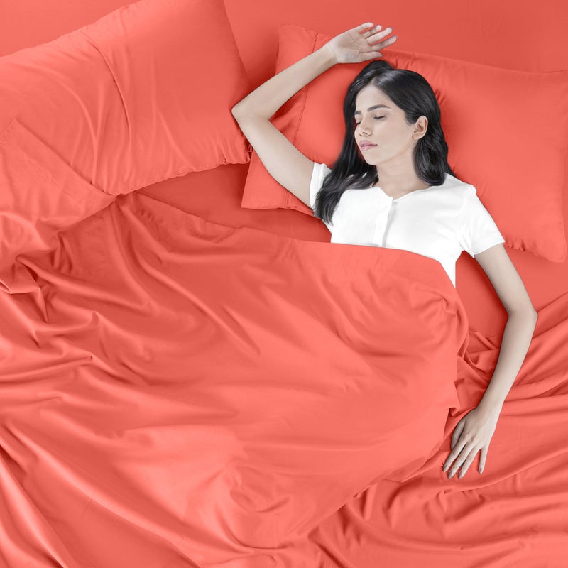 Utopia Bedding Queen Bed Sheets Set - 4 Piece Bedding - Brushed Microfiber - Shrinkage and Fade Resistant - Easy Care (Queen, Coral) - Image 5