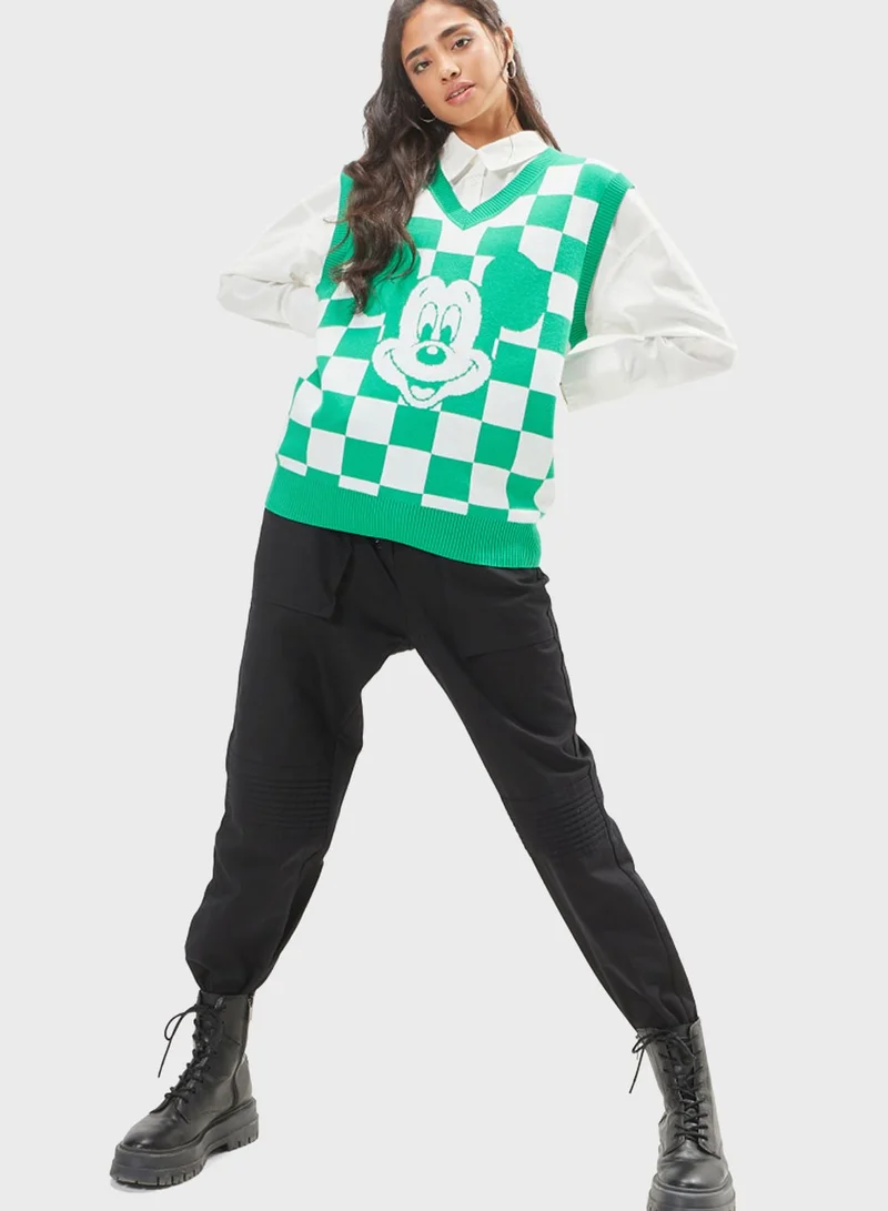 SP Characters Mickey Mouse Printed Sweater