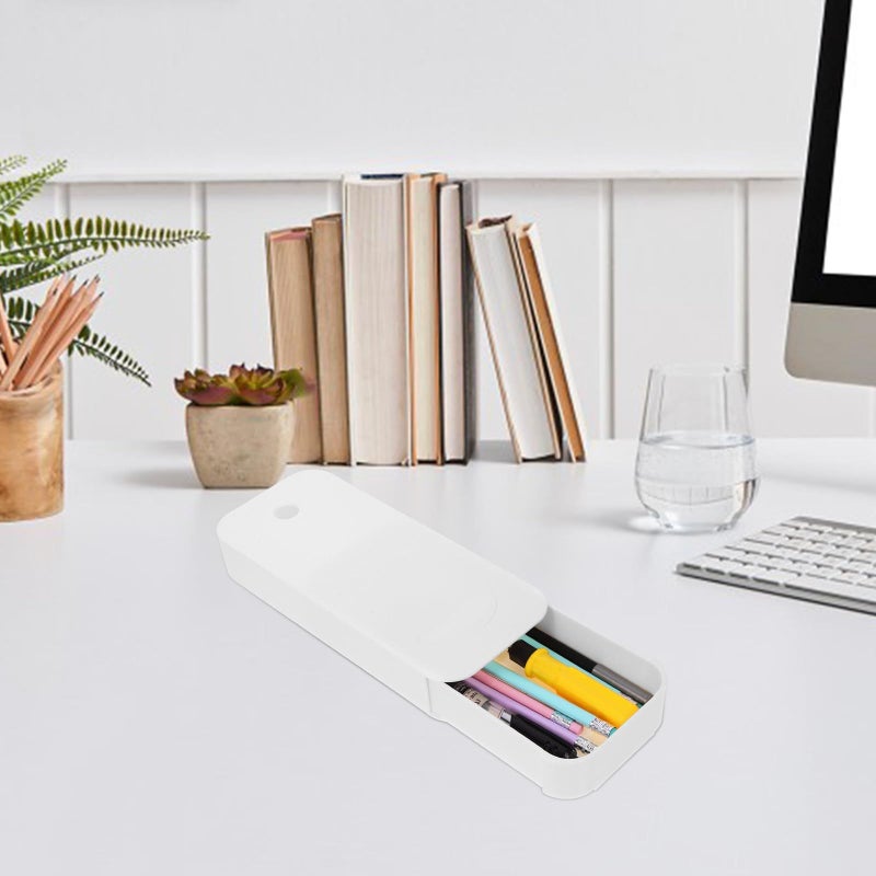 White Desk Drawer Organizer Storage Tray Hidden Desk Shelf Stationery Box - Image 5
