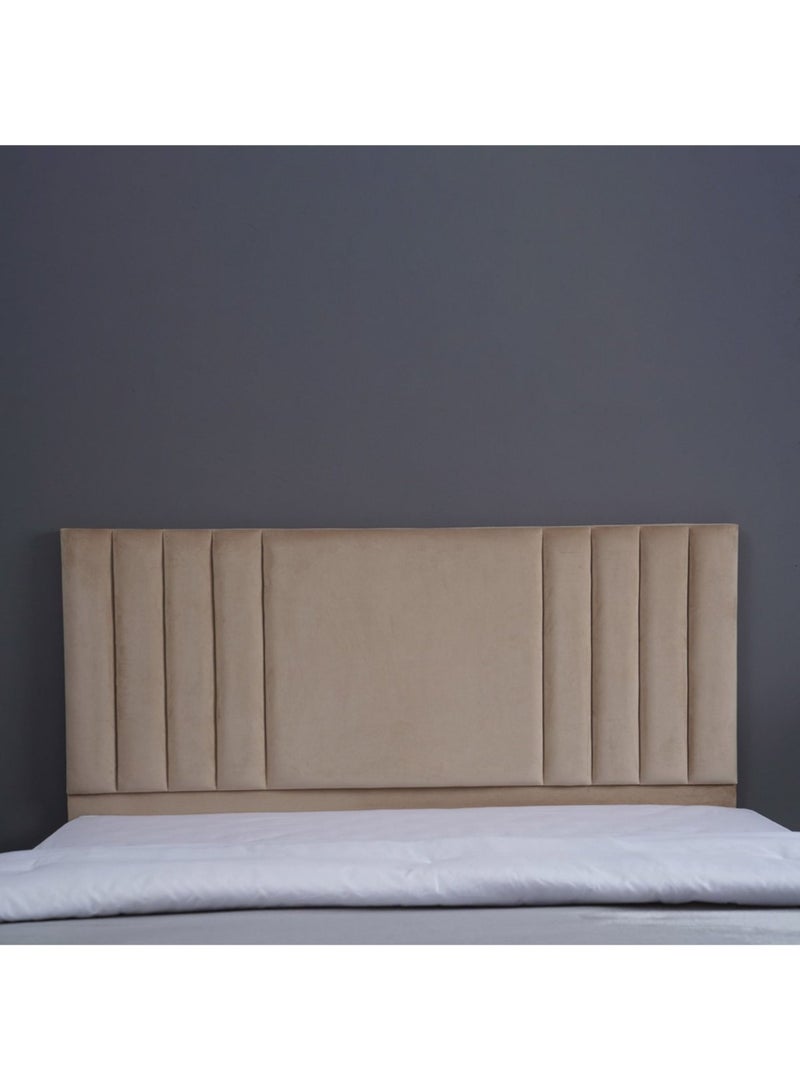Karnak Superior Upholstered Velvet Bed Frame Bedroom Furniture Strong And Sturdy Modern Design Wooden Bed | Quiet & Comfortable Bed (Queen - 160x200cm, Beige) - Image 3