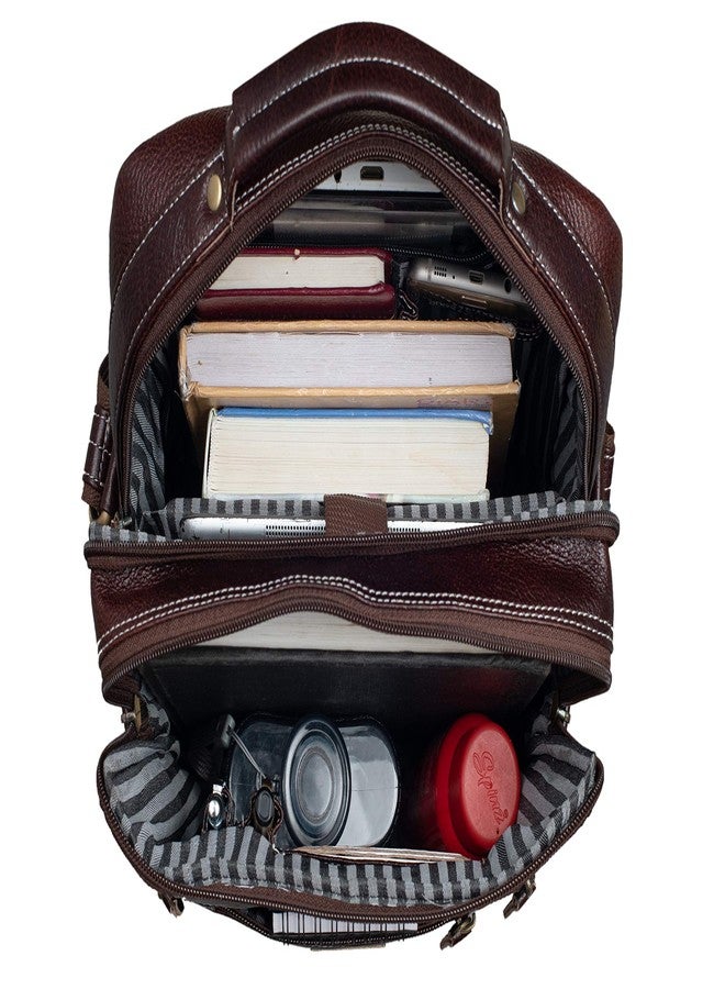 BRAND LEATHER Men's Genuine Leather Sling Chest Bag Cross Body Shoulder Daypacks For 10.5 Inches iPad (BROWN) - Image 5