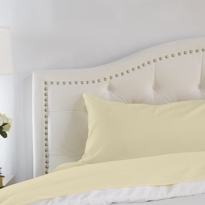PeachSkinSheets مجموعة الأملاء الصفراء من الخوخيون - مستوى 1500TC من النعومة - أوراق تبريد ناعمة إضافية للنوم الساخن والتعرق الليلي - XL بالحجم الكامل  - Image 1