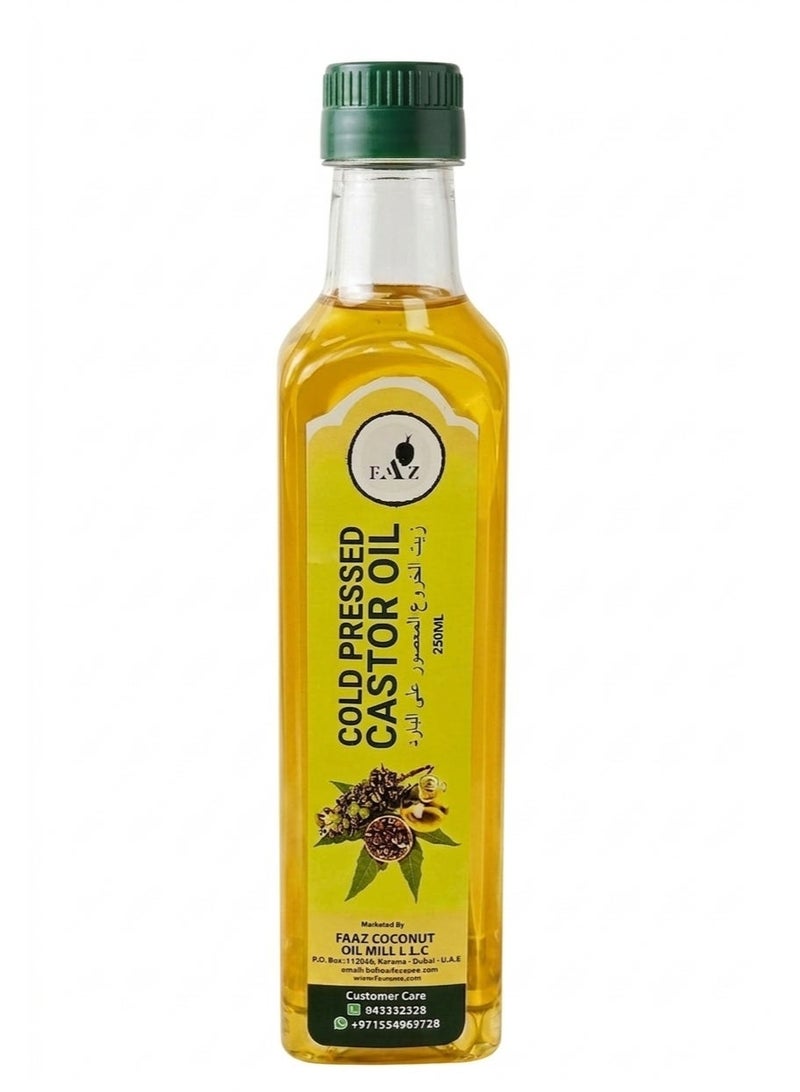 FAAZ Cold Pressed Castor Oil 250ml | 100% Pure & Natural | Hexane Free | Premium Hair & Skin Care Oil - Image 1
