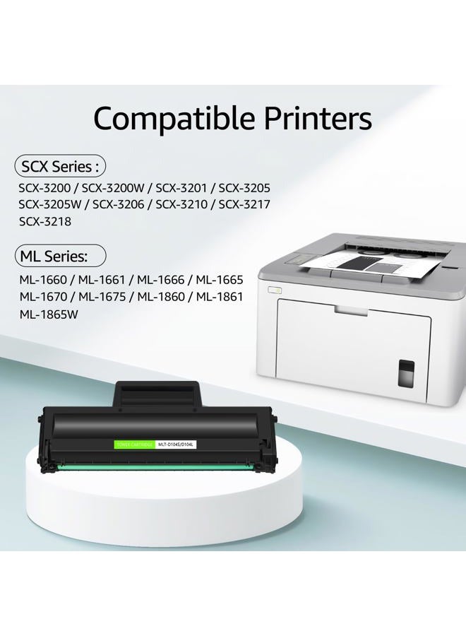 GREENCYCLE Compatible Toner Cartridges Replacement for Samsung MLT-D104S MLT-D104L High Yield For Ml1665 Ml1660 Ml1865w Printer (Black,2 Pack) - Image 2