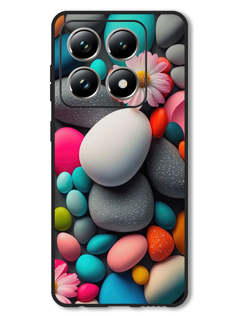 Theodor Case Compatible with Xiaomi 14T Pro Protection Shockproof Bumper Cover Colourful Stones - Image 1