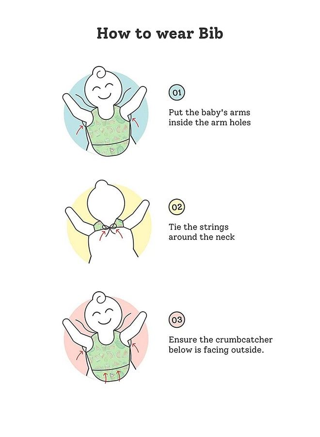 Superbottoms Waterproof Apron Style Reversible Bib For Babies With Crumb Catcher(Fairy Lights+Baby Hearts Print) - Image 3