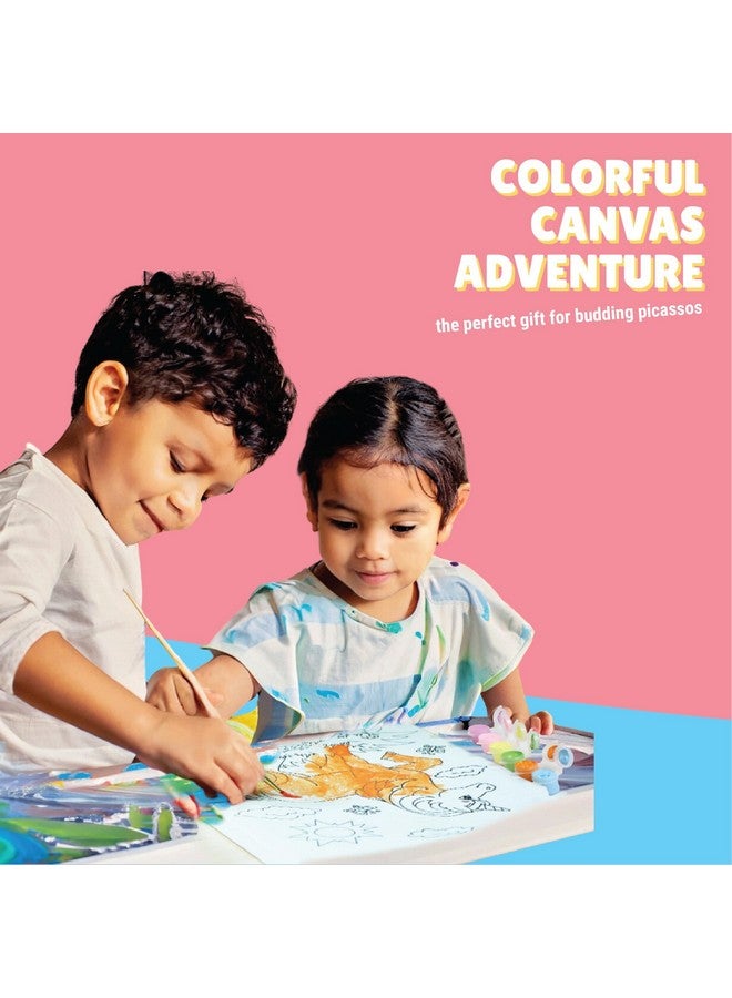 Kalakaram DIY Canvas Painting Kit for Kids - Pre-Printed Designs Wooden Frame Canvas Board with Paint & Brush | Birthday Return Gift | Creative Painting Activity Kit for Children | Ages 4-12 | A4 Size - Space Boy - Image 5