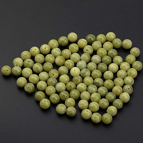 LPBeads 100PCS 8mm Natural Green Jade Beads Gemstone Round Loose Beads for Jewelry Making with Crystal Stretch Cord - Image 3