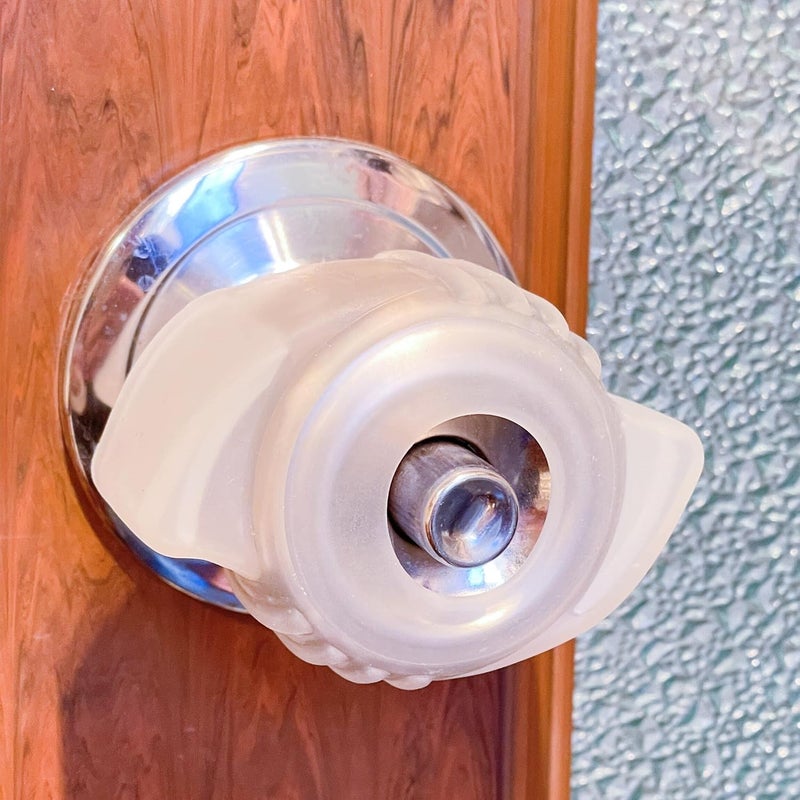 Eggone 4Pcs(3"W x 2" D) Silicone Door Knob Grips - Anti-Static Door Knob Cover - Great Grips with Glow Inserts Sleep Aids-Silicone Doorknob Bumper Grips, Open Doors Easily - Image 4