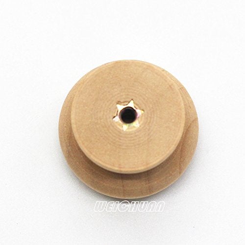 WEICHUAN 30-Pack Unfinished Solid Wood Knobs Pulls Handles - Round Natural Wooden Cabinet Knobs for Dresser Cabinet Wardrobe Cupboard and Furniture Drawer (Diameter: 1-3/8 Inches Height: 1 Inch) - Image 3